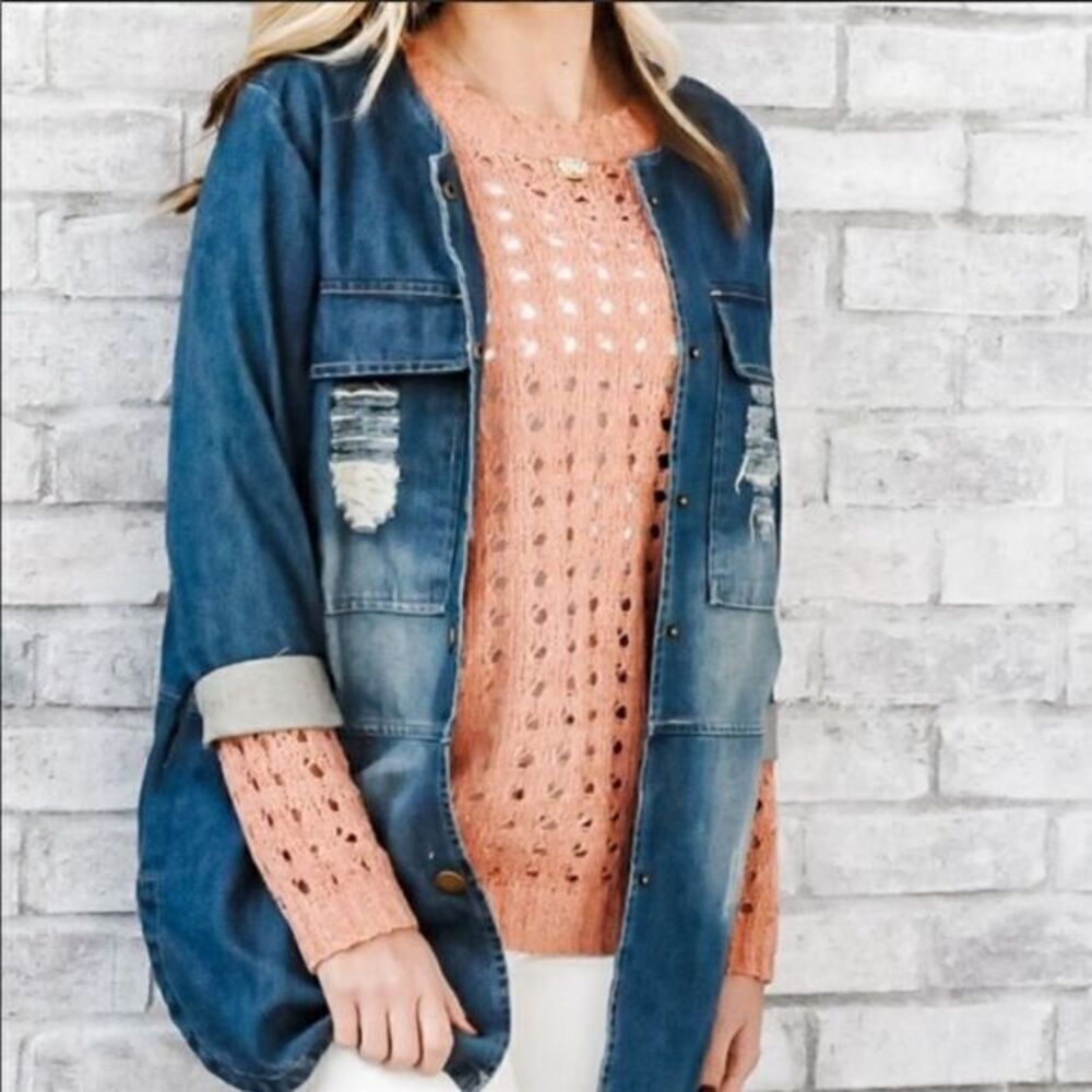Distressed Denim Jacket - Picture 8 of 16